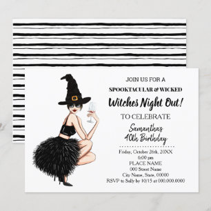 Witches girls night out halloween Birthday party Invitation