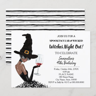 Witches Girls Night Out Halloween Birthday Party Invitation