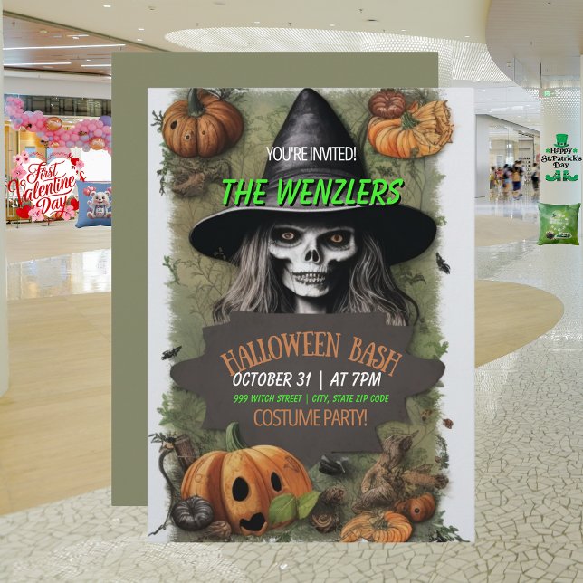 Witches Halloween Bash Costume Party Invitation (Creator Uploaded)