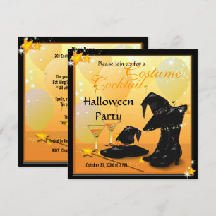 Witches Halloween Enchanting Cocktail Witch Party Invitation