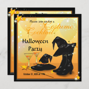 Witches Halloween Enchanting Cocktail Witch Party Invitation