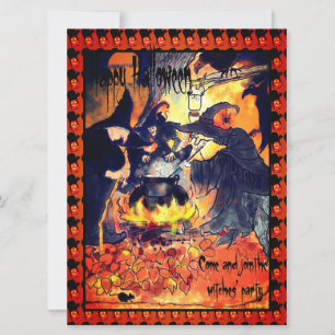 Witches Halloween Party Invitation