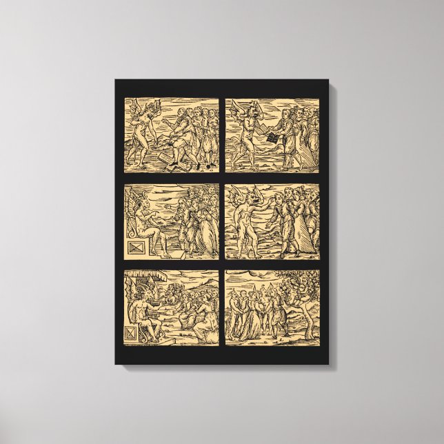 Witches' Hexaptych after Guazzo 18x24 Canvas Print (Front)