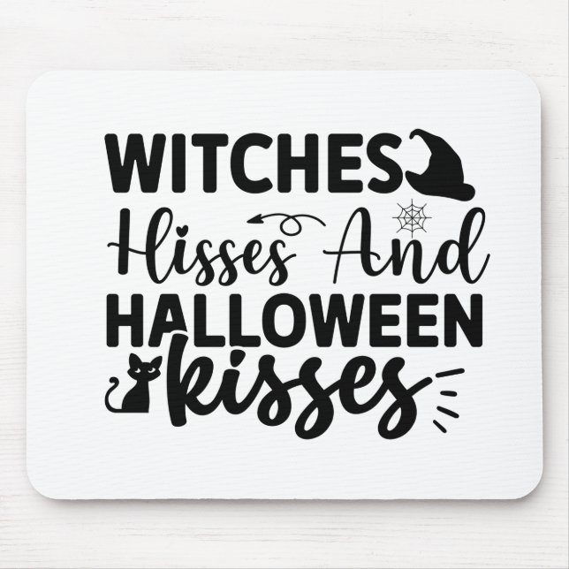 Witches Hisses And Halloween Kisses Mouse Mat (Front)