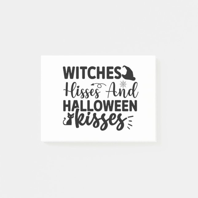 Witches Hisses And Halloween Kisses Post-it Notes (Front)
