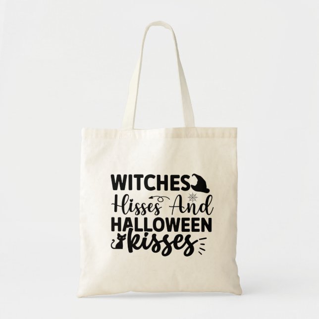 Witches Hisses And Halloween Kisses Tote Bag (Front)