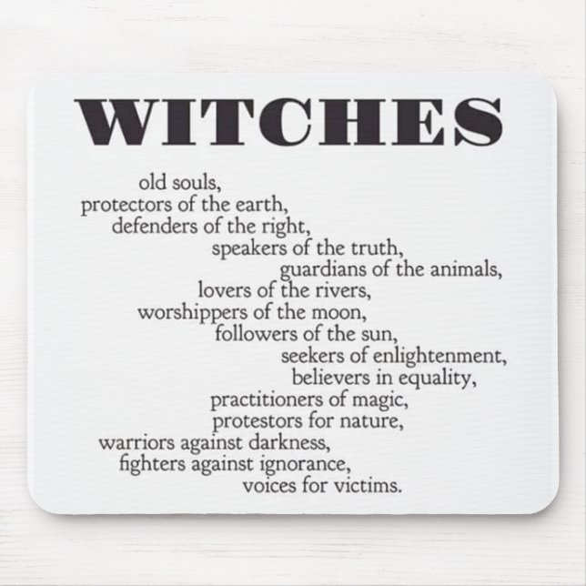 Witches Identity Typography Mouse Mat (Front)
