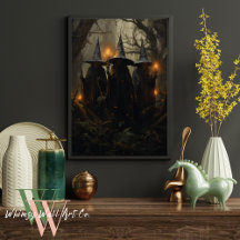 Witches in the Forest Dark Gothic Halloween