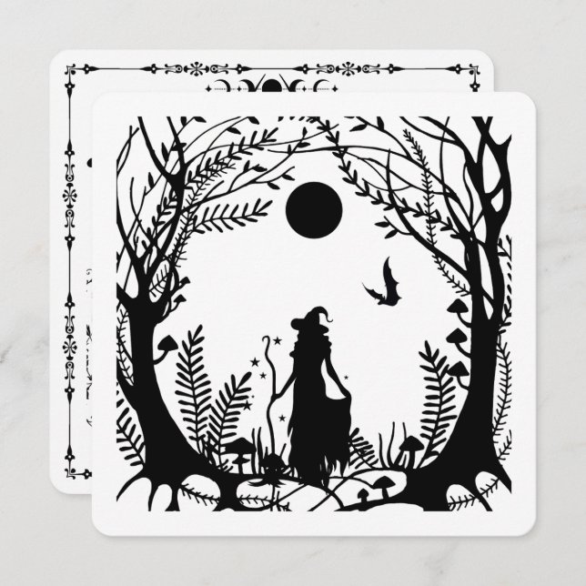 Witches In the Woods Halloween Party Invitation (Front/Back)