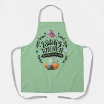 Witches Kitchen Magical Meals and Love Apron Green