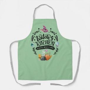 Witches Kitchen Magical Meals and Love Apron Green