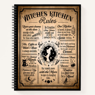 Witches Kitchen Rules Vintage Halloween Notebook