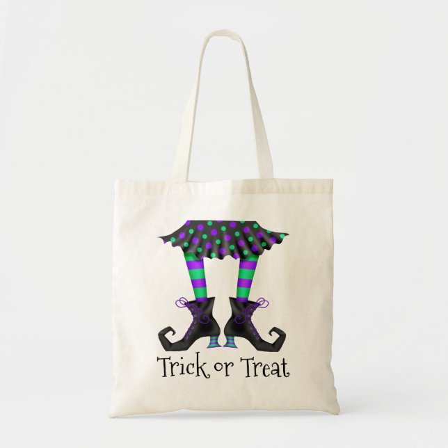 Witches Legs Trick or Treat Tote Bag (Front)