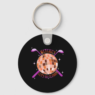 Witches Lets Go Clubbin' Golfer Disco Halloween Go Key Ring