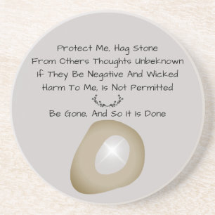 Witches Magic Hag Stone Protection Spell Gray Coaster