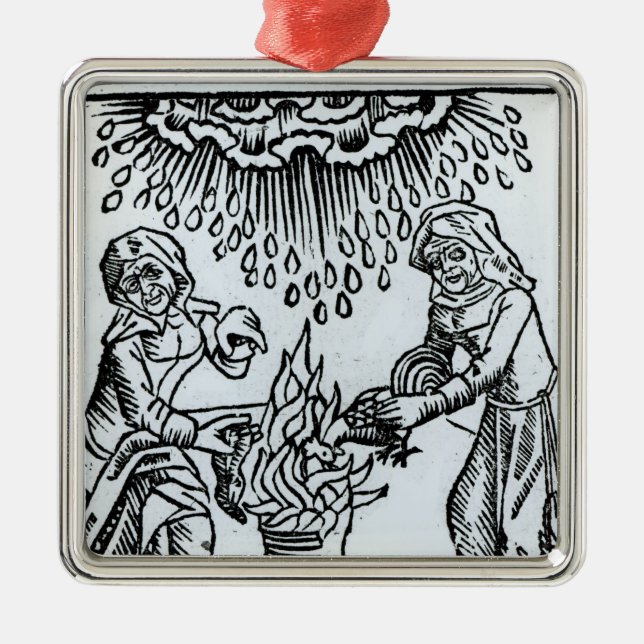 Witches Making a Spell, 1489 Metal Tree Decoration (Front)