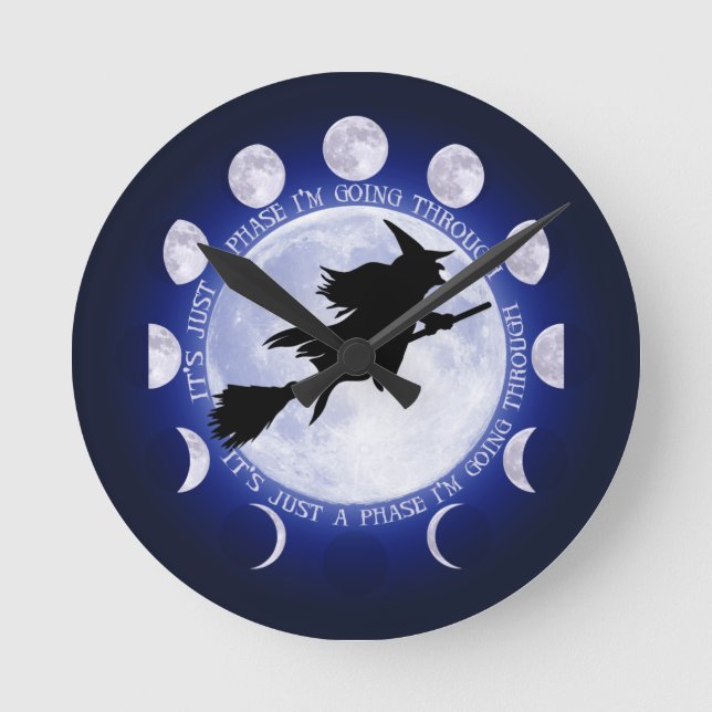 Witches Moon Phase Round Clock (Front)