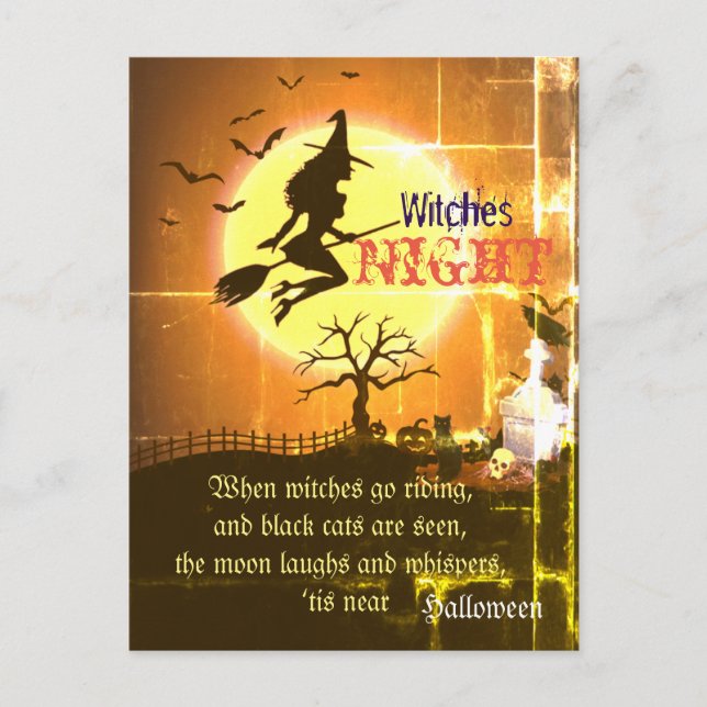 Witches Night, Halloween Postcard (Front)