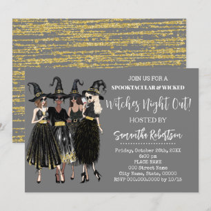 Witches Night Out Halloween Adults Party Invitation