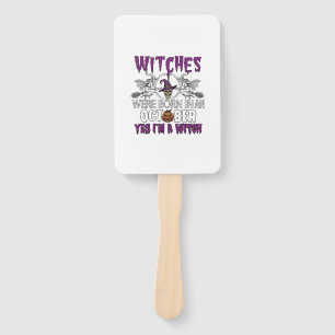 Witches October Halloween Skull Witch Hat Pumpkin_ Hand Fan