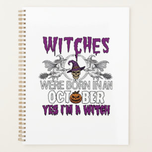 Witches October Halloween Skull Witch Hat Pumpkin_ Planner