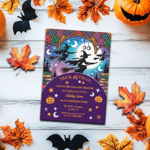 Witches on a Mission Trick or Treat Halloween Invitation