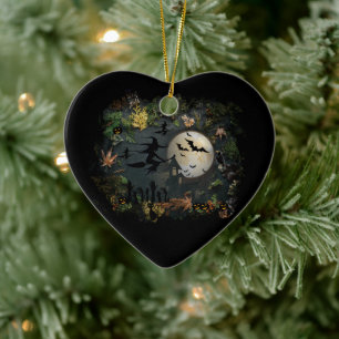Witches Party Night Ceramic Tree Decoration