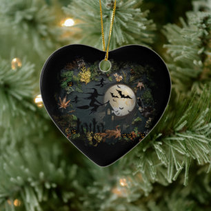 Witches Party Night Ceramic Tree Decoration