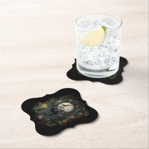 Witches Party Night Paper Coaster