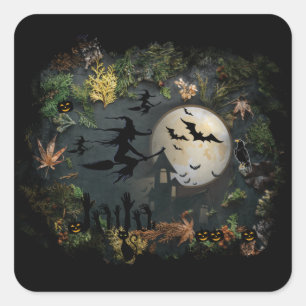 Witches Party Night Square Sticker