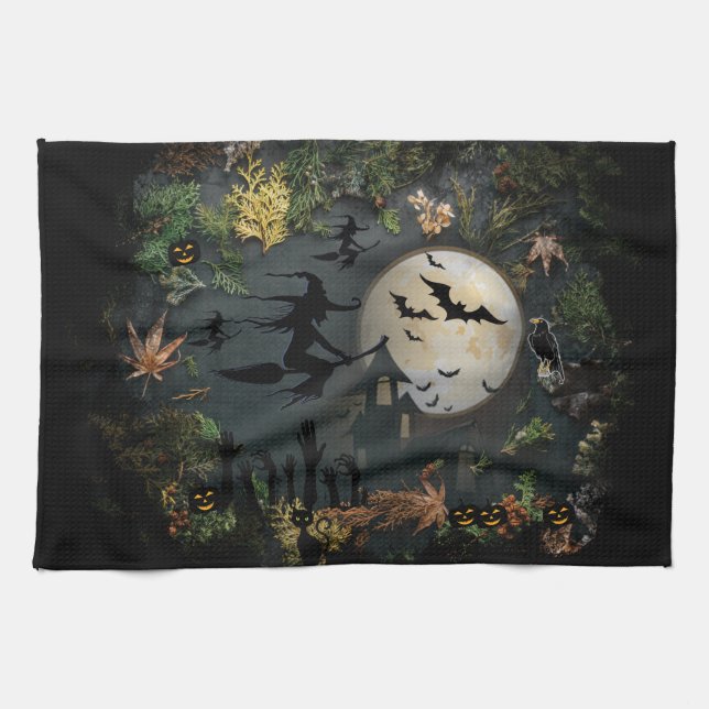 Witches Party Night Tea Towel (Horizontal)