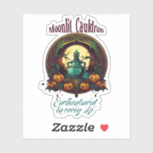 Witches Potion Moonlit Cauldron Label