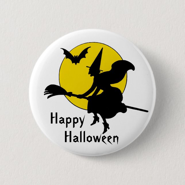 Witches Ride Happy Halloween 6 Cm Round Badge (Front)