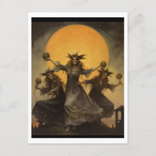 Witches Sabbath, Halloween  Invitation Postcard