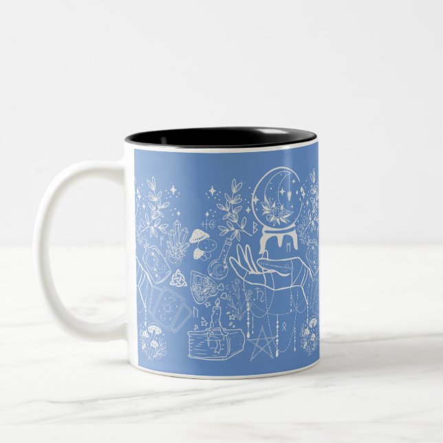 Witches' Sight: Mystical Visionary Design Two-Tone Coffee Mug (Left)