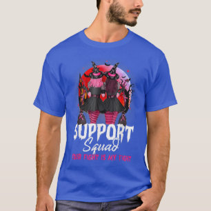 Witches Support Squad Autumn Fall Breast CancerHal T-Shirt