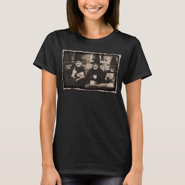 Witches Tea Party – old black/white T-Shirt (Front)