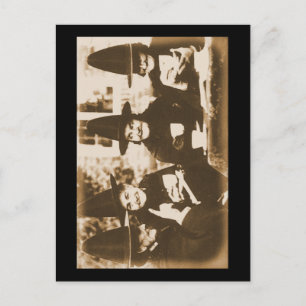 Witches Tea Party – sepia Postcard