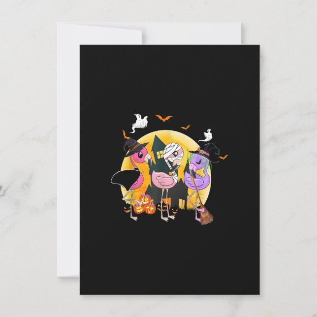 Witches With Hitches Halloween 2020 Pink Flamingo Invitation (Front)