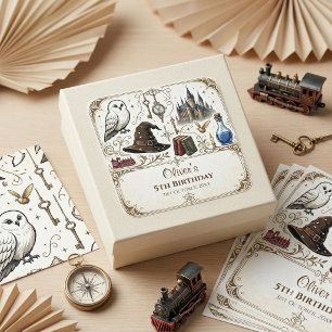 Witches & Wizards Story Book Fairy Tale Birthday  Square Sticker