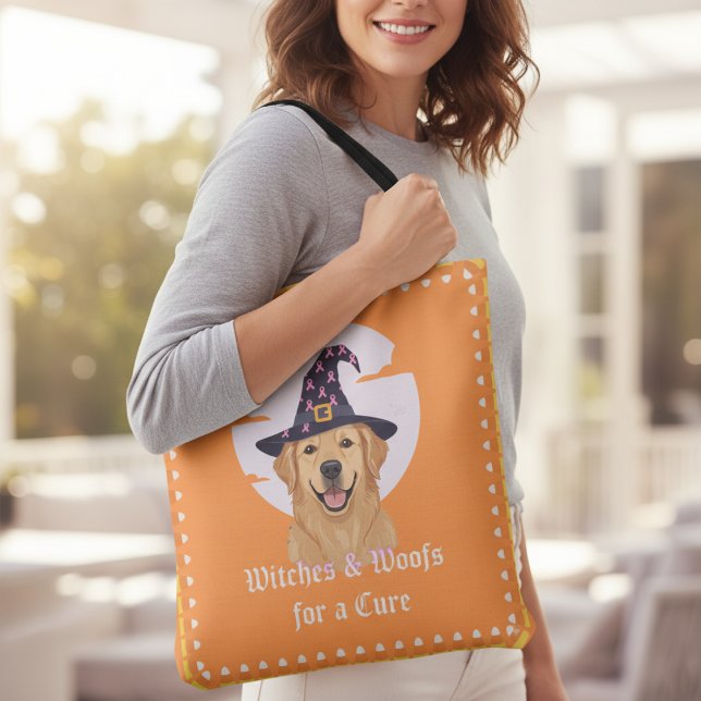 Witches & Woofs for a Cure Halloween Tote Bag (Creator Uploaded)