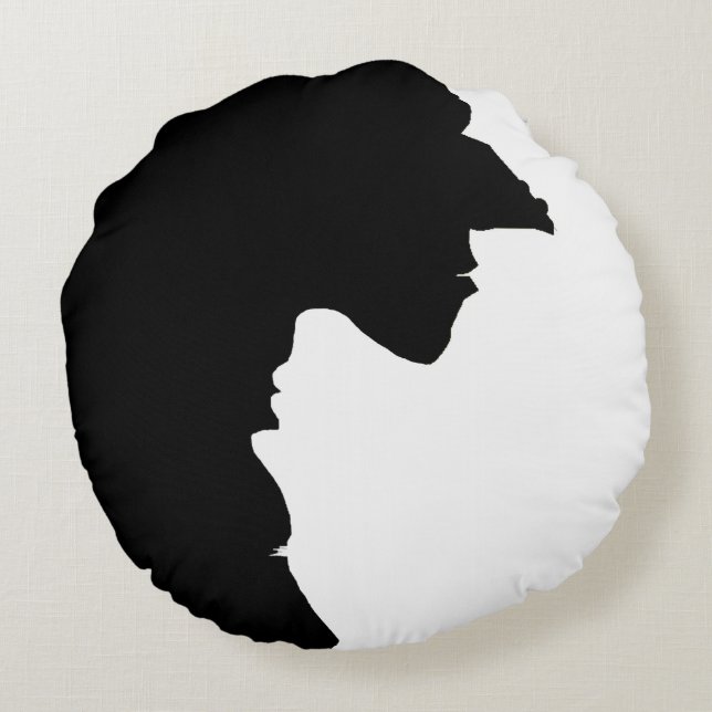 Witches Yin Yang Halloween Round Cushion (Back)