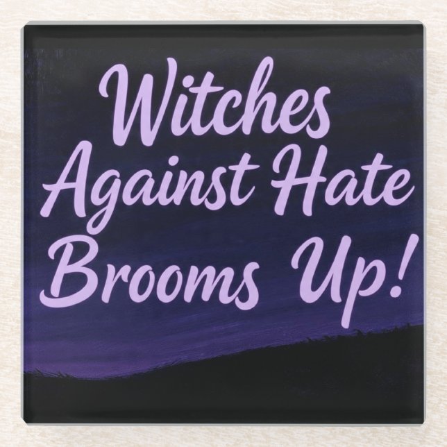 WitchesAgainstHate  Glass Coaster (Front)