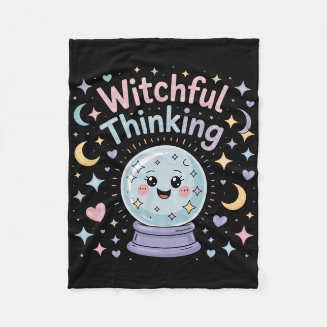Witchful Thinking Crystal Ll Halloween Vibes  Fleece Blanket (Front)