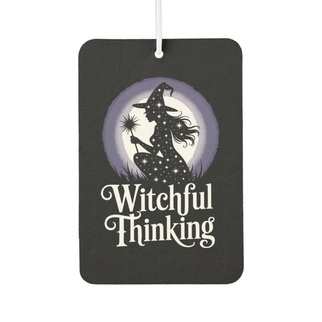 Witchful Thinking Halloween Girl T-shirt Car Air Freshener (Front)