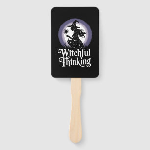Witchful Thinking Halloween Girl T-shirt Hand Fan