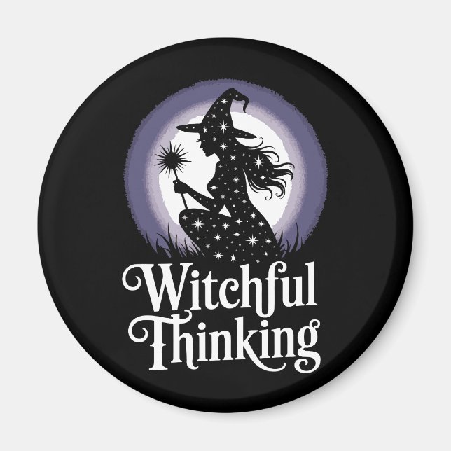 Witchful Thinking Halloween Girl T-shirt Magnet (Front)