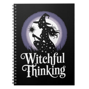 Witchful Thinking Halloween Girl T-shirt Notebook