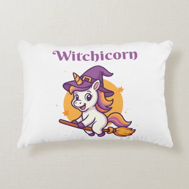 Witchicorn - Funny cute Decorative Cushion (Front)