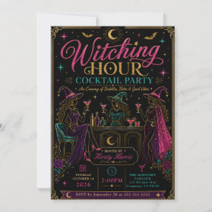 Witching Hour Cocktail Halloween Party Invitation